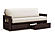 Futon Set - Full Size - Tudor Java Frame, Mattress w/Removable Solid Cover