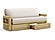 Futon Set - Full Size - Tudor Urban Oak Frame, Mattress w/Removable Solid Cover