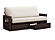 Futon Set - Queen Size - Tudor Java Frame, Mattress w/Removable Solid Cover