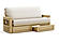 Futon Set - Queen Size - Tudor Urban Oak Frame, Mattress w/Removable Solid Cover