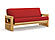 Premium Futon Set - Full Size - Tudor Urban Oak Frame, Mattress w/Removable Suede Cover