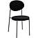 Euston Modern Velvet Dining Chair with Grey Steel Frame, Set of 4, Black by LeisureMod