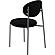 Euston Modern Velvet Dining Chair with Grey Steel Frame, Set of 4, Black by LeisureMod