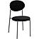 Euston Modern Velvet Dining Chair with Grey Steel Frame, Black by LeisureMod