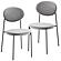 Euston Modern Velvet Dining Chair with Grey Steel Frame, Set of 2, Grey by LeisureMod