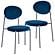 Euston Modern Velvet Dining Chair with Grey Steel Frame, Set of 2, Navy Blue by LeisureMod