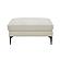 Serena Cream Velvet Ottoman with Black Legs by TOV Furniture