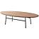 Rossmore Oval Coffee Table Black Powder Coated Steel Frame, Natural Wood by LeisureMod