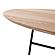 Rossmore Oval Coffee Table Black Powder Coated Steel Frame, Natural Wood by LeisureMod