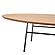 Rossmore Oval Coffee Table Black Powder Coated Steel Frame, Walnut by LeisureMod