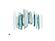 SF1384 Temp Glass w/Foil - Abstract Blue/White/Gold 1 (40x60) by Classy Art