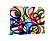 SF1415 Temp Glass w/Foil - Collage of Colors (60x40) by Classy Art