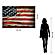 SF1423 Temp Glass w/Foil - USA Flag (40x60) by Classy Art