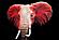 SF1424R Temp Glass w/Foil & Rhinestones - Elephant Red (60x40) by Classy Art