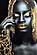 SF1427R Temp Glass w/Foil & Rhinestones - Woman Gold Hair (40x60) by Classy Art