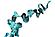 SF1450 Tempered Glass w/Foil - Turq Squiggly (40x60) by Classy Art