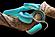 SF1622 Temp Glass w/Foil - Turquoise Snake (40x60) by Classy Art