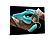 SF1622 Temp Glass w/Foil - Turquoise Snake (40x60) by Classy Art