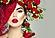 SF1664R Tempered Glass w/Foil & Rhinestones - Rose Vail (40x60) by Classy Art
