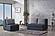Studio Navy Blue Chenille Fabric Loveseat by Casamode