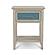 Ocean Isles 1 Drawer Woven Nightstand w/Power and USB A - Ocean Blue and Aged Ivory by Lineage Collections