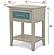 Ocean Isles 1 Drawer Woven Nightstand w/Power and USB A - Ocean Blue and Aged Ivory by Lineage Collections