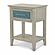 Ocean Isles 1 Drawer Woven Nightstand w/Power and USB A - Ocean Blue and Aged Ivory by Lineage Collections