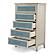 Ocean Isles 5 Drawer Woven Chest - Ocean Blue and Aged Ivory by Lineage Collections