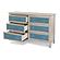 Ocean Isles 6 Drawer Woven Dresser - Ocean Blue and Aged Ivory by Lineage Collections