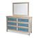 Ocean Isles 6 Drawer Woven Dresser - Ocean Blue and Aged Ivory by Lineage Collections