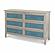 Ocean Isles 6 Drawer Woven Dresser - Ocean Blue and Aged Ivory by Lineage Collections