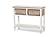 Island Breeze 2-Basket Console Table - Weathered Wood/White by Lineage Collections