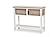 Island Breeze 2-Basket Console Table - Weathered Wood/White by Lineage Collections
