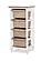 Island Breeze 4-Basket Vertical Storage Cabinet - Weathered Wood/White by Lineage Collections