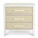 Miramar 3 Drawer Woven Nightstand w/Power and USB A + C - Sand and Stark White by Lineage Collections