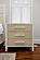 Miramar 3 Drawer Woven Nightstand w/Power and USB A + C - Sand and Stark White by Lineage Collections