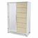 Miramar Woven Mirrored Door & 6 Drawer Chest - Sand and Stark White by Lineage Collections