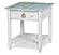 Picket Fence End Table - Distressed Bleu/White by Lineage Collections