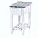 Picket Fence Chairside Table - Distressed Bleu/White by Lineage Collections
