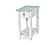 Picket Fence Chairside Table - Distressed Bleu/White by Lineage Collections
