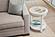 Monaco Round End Table w/Palms Insert - White by Lineage Collections