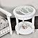 Monaco Round End Table w/Palms Insert - White by Lineage Collections
