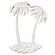 Monaco Oval Coffee Table w/Palms Insert - White by Lineage Collections