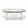 Monaco Oval Coffee Table w/Palms Insert - White by Lineage Collections