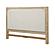 Heartford Upholstered Solidwood King Headboard - Weathered Natural & Cream Fabric by Lineage Collections