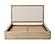 Heartford Platform Solidwood King Bed w/Upholstered Headboard - Weathered Natural & Cream Fabric by Lineage Collections