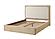 Heartford Platform Solidwood King Bed w/Upholstered Headboard - Weathered Natural & Cream Fabric by Lineage Collections