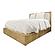 Heartford Platform Solidwood Queen Bed w/Upholstered Headboard - Weathered Natural & Cream Fabric by Lineage Collections