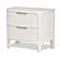 Genevie Reed 2 Drawer Solidwood Nightstand w/Power & USB - Pristine White by Lineage Collections