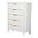 Genevie Reed 5 Drawer Solidwood Chest - Pristine White by Lineage Collections